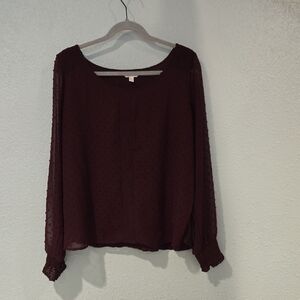 Elegant Burgundy Women's Top
